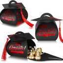 TaoBary 30 Pcs Graduation Cap Gift Boxes Graduation Decorations Class of 2026 Candy Box with Tassel for 2026 Grad Party Favors Supplies(Red)