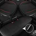 Tapha Microfiber Leather Car Seat Cover Full Set, Includes Front & Back Car Seat Protector, Premium Interior Covers with Storage Pockets, Padded Seat Covers for Cars Trucks SUV Auto (Black & Red Stitching)