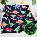 BORORO Dinosaur Twin Blanket for Boys Girls  Soft Dino Glow in The Dark Blankets  Kids Dinosaur Toys Gifts for Boy Girl 60x80 Inch
