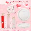 5 Pcs Vintage Valentine's Day Table Decorations Set Rustic Round Wood Tray Decor, Red Pink Wooden Table Block Signs, Heart Sculpture Ring, Tabletop Centerpiece for Shelf Farmhouse Home