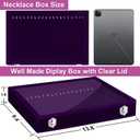 Jenseits Necklace Holder Jewelry Organizer Box, Dustproof Velvet Necklace Tray Jewelry Display With Clear Lid, Preppy Jewelry Holder, Long Necklaces Pendants Organizer, Gifts For Women Girls - Purple