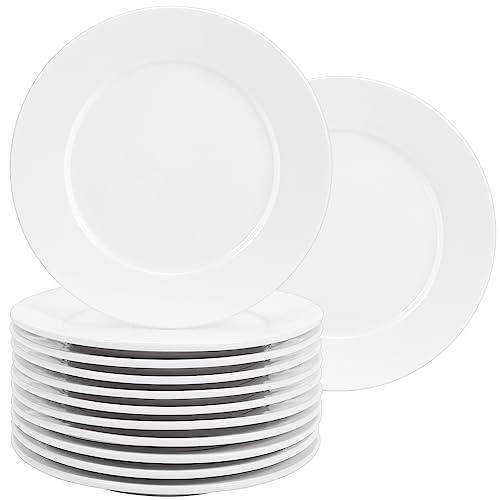 RAIHOMKIT 12 Pcs Porcelain Dessert Plates,Small Appetizer Plates,6 inch Small White Plates,Small Plates for Appetizers,White Salad Plates,Ceramic Dessert Plate Set,Microwave Oven and Dishwasher Safe