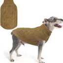 SCENEREAL Fall Knitted Dog Sweater for Large Medium Small Dogs, Cat Dog Winter Coat Warm Sweatershirts Outfits, Classic Pet Clothes with Leash Hole, Soft Pet Knitwear Apparel for Girls Boys, Beige S (Small(Back Length 12in))
