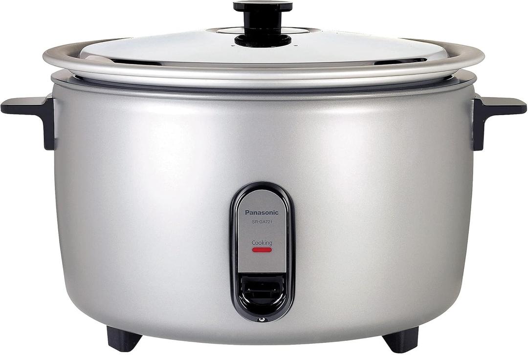 Panasonic Commercial Electric Rice Cooker, 208V Extra-Large Capacity 80-Cup (Cooked), 40-Cup (Uncooked) with One-Touch Operation - SR-GA721L - Silver