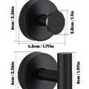 4 Pack Suction Cup Hooks for Shower - Stainless Steel Towel Hooks for Bathroom, Removable Shower Hooks for Bathroom Mirror Window Glass Wall Robe Looafh, Waterproof, Black