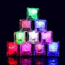 Waterproof Led Ice Cube, 24 Pack Multi Color Flashing Glow in The Dark LED Light Up Ice Cube for Bar Club Drinking Party Wine Wedding Decoration
