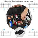 Relavel Travel Makeup Train Case Makeup Cosmetic Case Organizer Portable Artist Storage Bag with Adjustable Dividers for Cosmetics Makeup Brushes Toiletry (medium black)