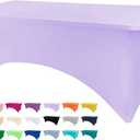 BDDC Table Covers for 6 Foot Tables, Light Purple Washable and Wrinkle Resistant Stretch Tablecloths Rectangle 6ft for Events, Wedding, Banquets, Parties