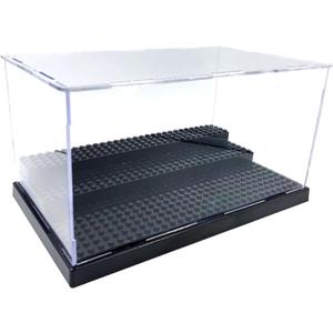 Display Case for Minifigure Action Figures Blocks, Display Box Storage for LEGO Minifigures, Fit for LEGO Lovers,Black