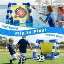 Funscape Kids Soccer Pool Toy, 2-in-1 Inflatable Float Soccer Goal & Ball Toss Water Game, Toddler Outdoor Football Backyard Game, Summer Beach Pool Party Gift 3 4 5 6 7 8 10 12 Year Old Boy Girl Teen