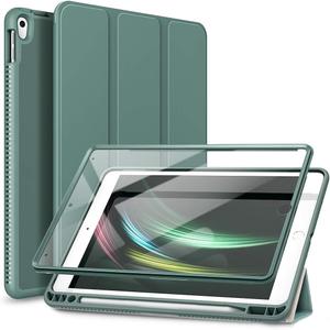 SURITCH Case for iPad Air 3 2019(3rd Gen)/iPad Pro 10.5 2017,[Built-in Screen Protector][Pencil Holder] Full Body Trifold Stand Protective Case Cover with Auto Wake/Sleep for Apple iPad 10.5"-Green