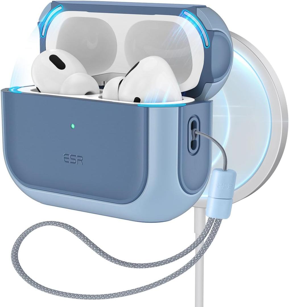 ESR for AirPods Pro 2 Case, Compatible with Airpods Pro Case 2nd / 1st Generation (2023/2022/2019), Compatible with MagSafe, Full Drop Protection Cover with Lanyard, Navy Blue
