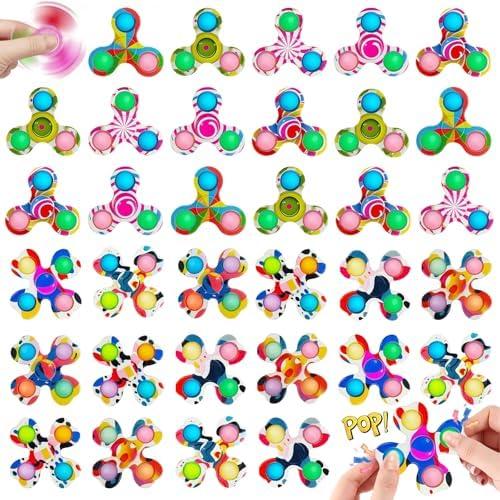 36 Pack Fidget Spinner Sensory Toys, Fidget Spinners for Kids Adults, Gifts for Christmas Birthday, Anxiety Stress Relief, Goodie Bag Stuffers, Party Favors for Boys Girls Age 3-12 (Random)