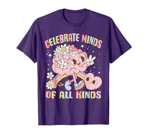 Autism Awareness Celebrate Minds Of All Kinds Neurodiversity T-Shirt Size Kids 6