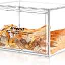 Large Bread Box for Countertop, Stackable Clear Bread Storage Box Holder for Kitchen, Bakery Storage Bread Container Bread Keeper for Homemade Bread Bagel Muffins Rolls