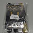 Happy New Year Set Black Banner with Gold Black Paper Flag Bunting Swirl Streamers & Pom Poms for Happy New Year Party Decorations