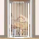 51'' Extra Tall Cat Gate Barrier for Doorways Hallways, Pressure Mounted Pet Dog Gates No Drilling Auto Close, Cat Fence Indoor Climb Proof 30-32.6'' Wide (White)