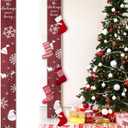 Cinnvoice 70 Inch Freestanding Christmas Stocking Holder with 5 Hooks Vertical Collapsible Holder Stand The Stocking were Hung Wood Sign for No Fireplace Small Homes Xmas Decoration