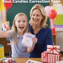 Four Candies White Correction Tape, 39.4 Feet, 12 Pack Easy to Use Applicator for Instant Corrections, Tear-Resistant, Smooth & Quick-Drying Tape for Office & School Supplies