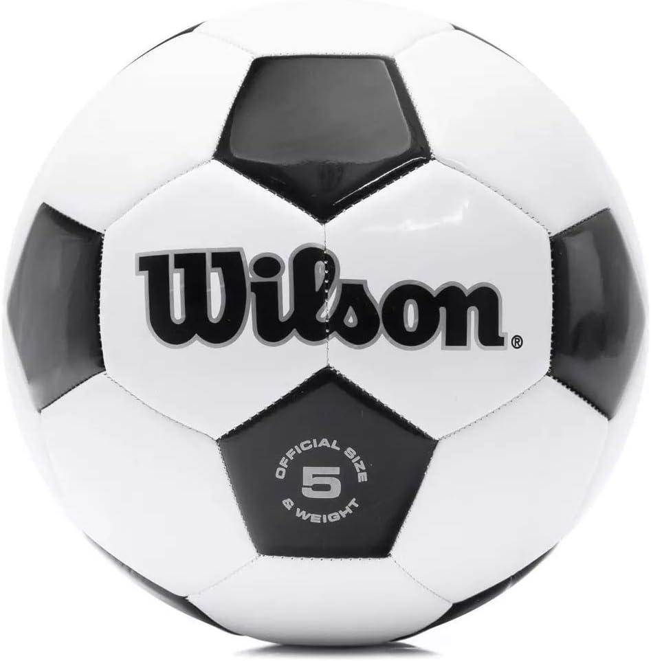 WILSON Traditional Soccer Balls (Size 5, Black/White)