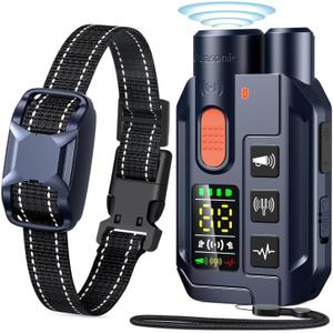 Dog Training Collar with Remote  4200FT Range, 2-in-1 Ultrasonic Bark Deterrent, 4 Humane Training Modes, Dual Channel, IP67 Waterproof & Rechargeable eCollar for Small, Medium & Large Dogs 20120lbs