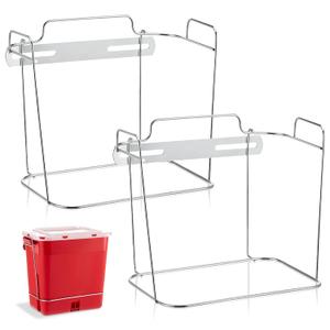 2 x Shimeyao 2 Pcs Wall Cart Sharps Bracket for 2 Gallon Sharps Container Wall Mount Cart Mounting, 10 x 7.5 x 6.5 Inch (Silver)