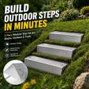 Outdoor Stair Kit, 3 Zinc-Coated Garden Steps with 6 Stakes
