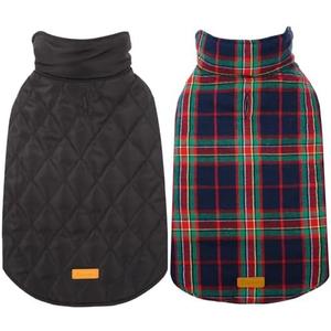 Kuoser Waterproof Dog Coat, Reversible Dog Jacket for Medium Dogs, Adjustable Durable Doggie Winter Coat Warm Puppy Cold Weather Apparel from Small to Large Breed, RoyalBlue M/L