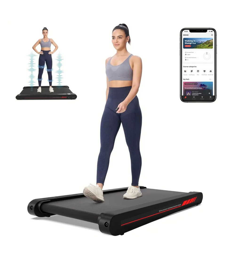 Sperax Walking Vibration Pad with APP, 3 in 1 Under Desk Treadmill, 2.5HP Low Noise Walking Treadmill Pad with Remote Control,Portable Treadmills for Home Office