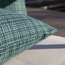 Kevin Textile Outdoor Waterproof Throw Pillow Covers 26x26 Inch Pack of 2 Woven Faux Linen Farmhouse Decorative Euro Shams Water Resistant Cushion Covers for Tent Patio Garden Couch Sofa Teal