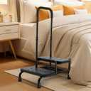 FORTEMOTUS Step Stool with Handle - Heavy Duty 2 Step Stool for Adults Elderly, Holds up to 450 lbs, Black