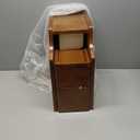 KINGBO 8" Solid Wood Narrow Nightstand with 2 Drawers for A Tiny & Narrow Room, Walnut