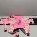 Queenmore Dog Life Jacket Ripstop Dog Shark Safety Vest Adjustable Preserver with High Buoyancy and Durable Rescue Handle, Pink Camouflage, Size: Large