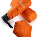 GAOYAING Small Mini Umbrella with Case Light Compact Design Perfect for Travel Lightweight Portable Parasol Outdoor Sun & Rain Umbrellas 34 Inches (B1.6 Lava Orange)