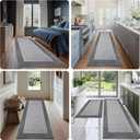 Machine Washable Runner Rug 32" x 96", Non Slip Kitchen Mat for Floor, Absorbent Entryway Rug for Kitchen, Bedroom, Living Room, Hallway, Door (Roll Packing)