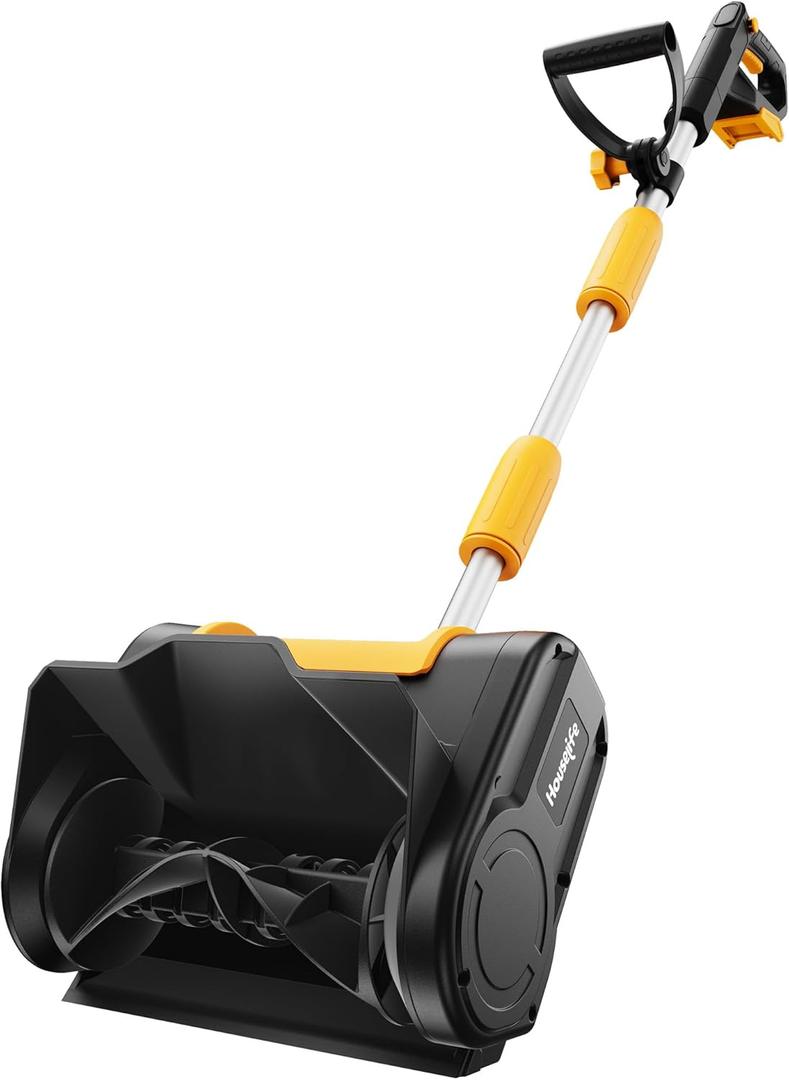 Cordless Snow Shovel Compatible with DeWalt 20V MAX Battery (Tool Only), 11" Lightweight Electric Snow Blower with 20FT Max Throw & Adjustable Handle, Snow Thrower for Driveway, Deck, Patio & Steps (Black+Yellow)