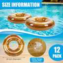 Simgoing 12 Pack Inflatable Pool Floats for Kids 24 Inch Glitter Swimming Ring with Sequined Inflatable Pool Tubes Toys for Boy Girl Summer Vacation Beach Party Favors