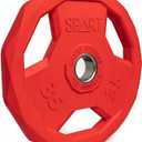 SPART Color Coded Weight Plate 2-Inch Rubber Coated Olympic Grip Plate for Barbell, Solid Cast Iron Weight Plates for Strength Training, Weightlifting, Crossfit, Home Gym, 35LB, Pink, 1 Piece