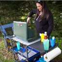 GCI OUTDOOR Slim-Fold Cook Station | Portable Folding Kitchen Table with a Heat Resistant Tabletop, 4 Side Tables & Storage Rack, Perfect for Picnics & Camping Trips, 52"d X 21"w X 32"h