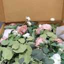 Ling's moment 41" Tall Free Standing Artificial Flowers Arrangements 2 pcs Wedding Arch Altar Stage Decorations Dusty Rose & Cream for Ceremony Reception Church Backdrop Outdoor Aisle Floral Party