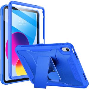 Soke Case for iPad (A16) 11th Generation 11-inch 2025, iPad 10th Generation 10.9-inch 2022, with Built-in Screen Protector and Kickstand, Rugged Full Body Protective Cover - Abyss Blue