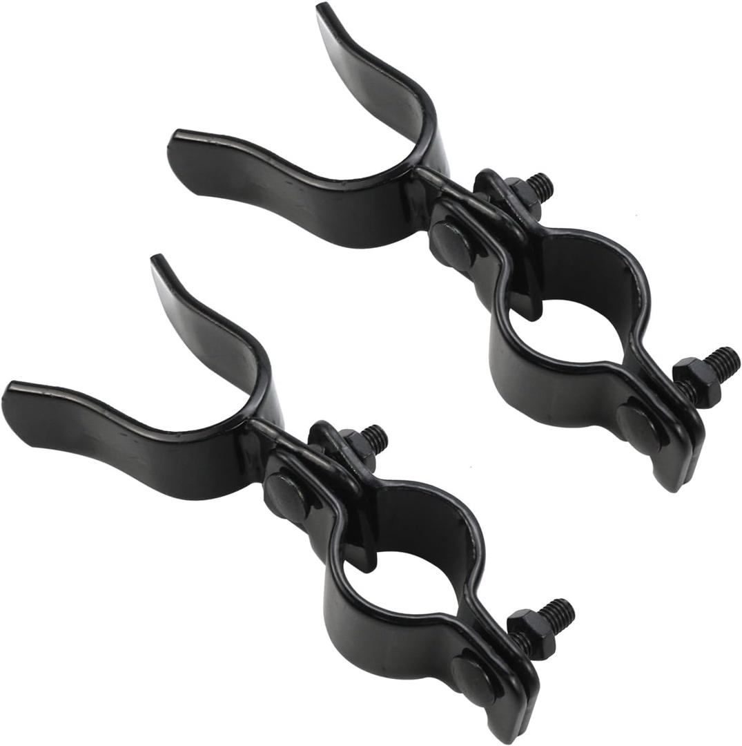 Chain Link Gate Latch 1-1/4" x 1-3/8",Gate Fork Latch Fence Latches for Outdoor Fence, Galvanized Chain Link Farm Fence Gate Latches for Metal Gates(2 PCS, Black Coated)