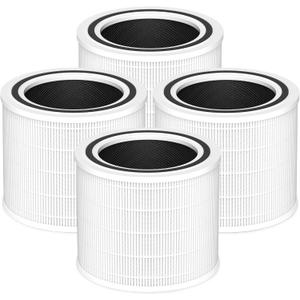 Core 200S Replacement Filter compatible with LEVOIT Core 200S and Core 200S-P Smart WiFi Air Purifier, 3-in-1 High-Efficiency Filter, Core 200S-RF, White, 4 Pack, For Home Office Livingroom Bedroom