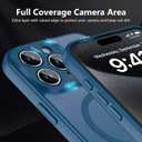 YFEMLAZ Magnetic for iPhone 15 Pro Case,with Screen Protectors X2,Full Camera Protection,Compatible with MagSafe,Translucent Matte,Anti-FingerprintShockproof Protective Phone Case,6.1",Blue