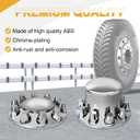 33mm Axle Cover Chrome Dome Combo Kit Thread-On Lug Nut Covers with 2 Front and 4 Rear Axle Wheel Covers Removable Hub Caps for Semi Truck (Installation Tool Included)