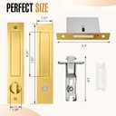 Pocket Door Lock with Handle, Heavy Duty Pocket Door Hardware, Space-Saving Hidden Sliding Door Pull, Privacy Lock Design, Fits Bathrooms, Bedrooms, Dressing Rrooms, Offices(Gold,Privacy Type)