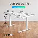 Agilestic Electric Standing Desk, Height Adjustable Desk, 55 x 32 Inch Sit Stand up for Work Office Home, L Shaped Ergonomic Rising Computer Table with Memory Preset, White, 55 x 31.5 Inch