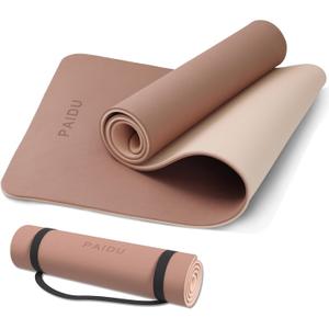 PAIDU Yoga Mat Non Slip Anti-tear,extra thick-2/5 inch10MMHigh Resiliency Professional POE Yoga Mats for Women Men Kids,72"x24"inch,Workout, Yoga, Pilates and Floor Exercise, with Carrier Strap