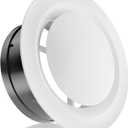 HG Power 8 Inch Soffit Vent, Adjustable Air Vent Cover, ABS Round Ceiling Vent Covers for Living Room, Attic, Bathroom, Kitchen, Ventilation Use, White - Opening Size 7.32"