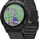 Leather Watch Band for Fenix 7X/6X/5X, 26mm Quick Release Easy Fit Silicone+Leather Sport Strap Compatible for Garmin Fenix 6X Pro/Sapphire, Fenix 5X Plus, Tactix Delta, Fenix 3, Enduro (Black)